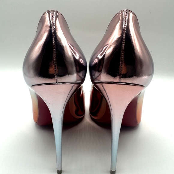 NEW Christian Louboutin Kate 100 Specchio Degrade Metallic Leather Rainbow Heels - Picture 5 of 9